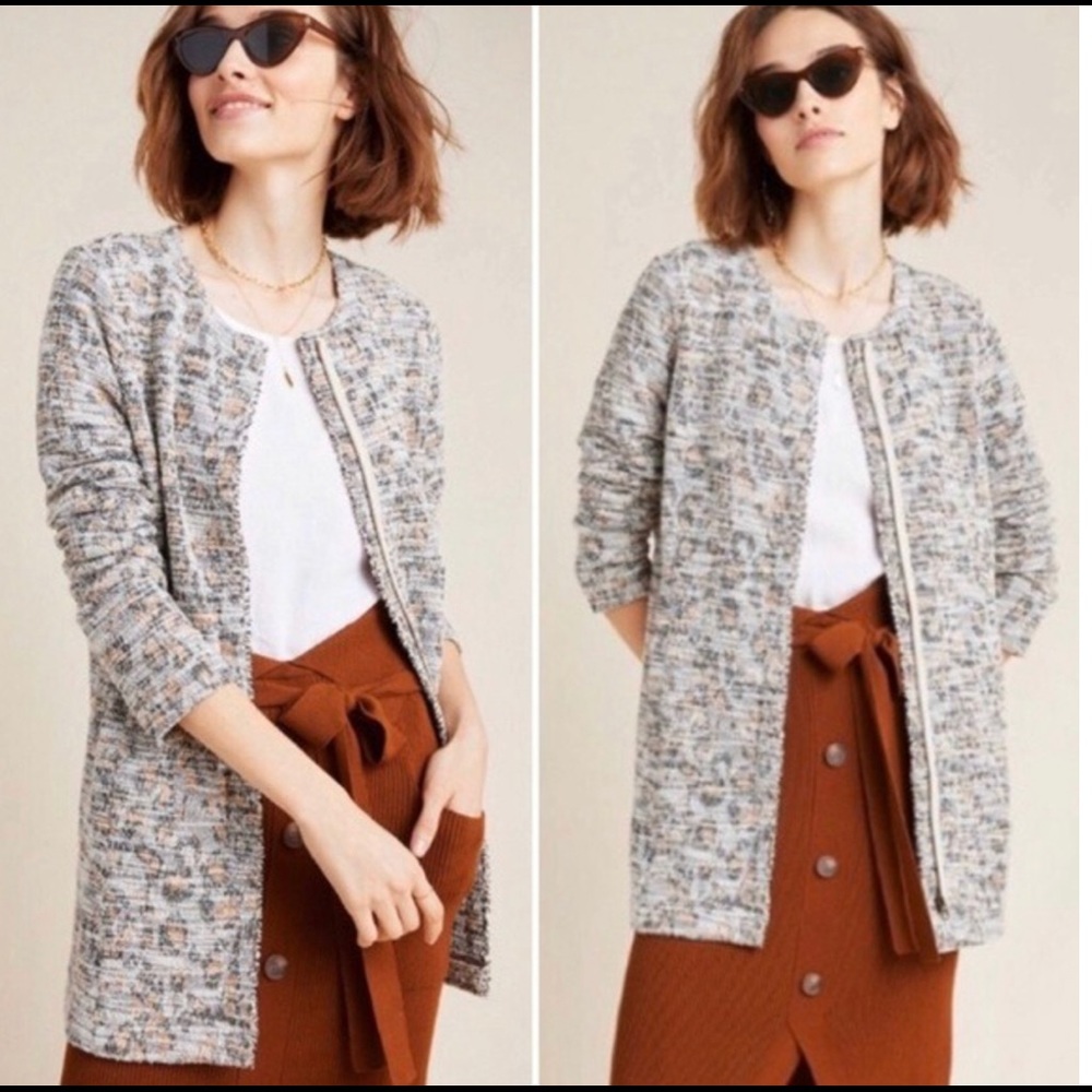 Anthropologie Dolan Leopard Longline Jacket Blazer